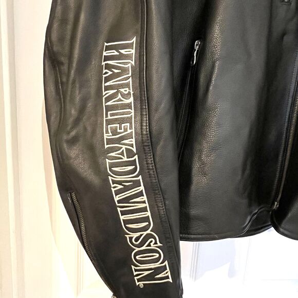 Harley Davidson Mens Roadhouse Black Leather MOTORCYCLE Jacket 3XL 97072-09VM - Picture 7 of 16